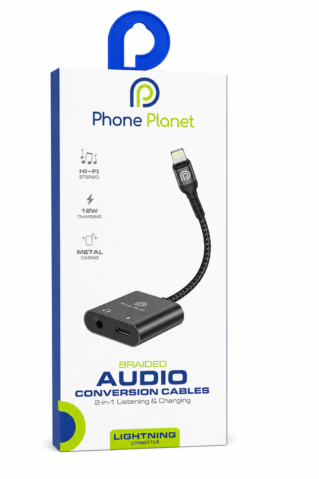 Phone Planet Lightning to 3.5mm Audio & Charging Adapter