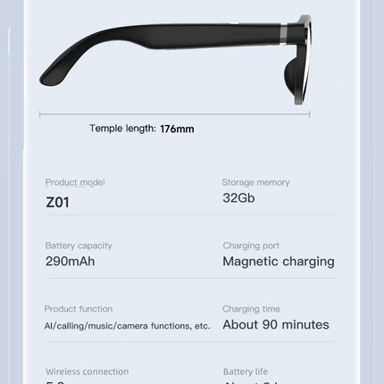 AI Smart Glasses Wireless Audio Glasses