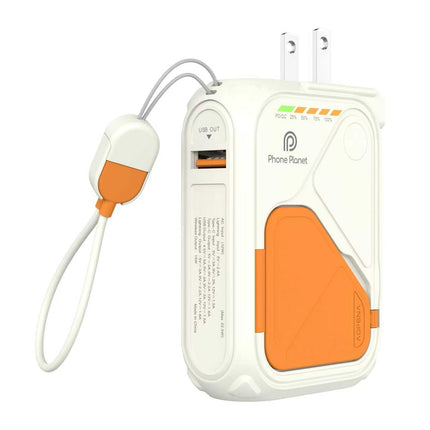 Phone Planet 10000mAh AC Plug Magnetic Wireless Power Bank – Built-In Charger