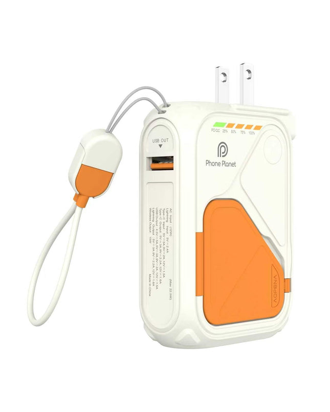 Phone Planet 10000mAh AC Plug Magnetic Wireless Power Bank – Built-In Charger