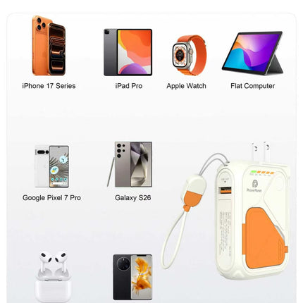 Phone Planet 10000mAh AC Plug Magnetic Wireless Power Bank – Built-In Charger
