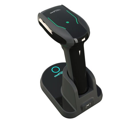 T-3030H Wireless 2D Barcode Scanner with Charging Cradle | Bluetooth & 2.4G USB Barcode Reader