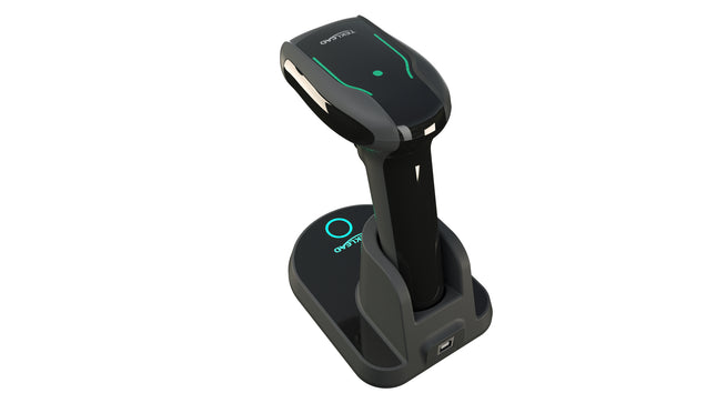T-3030H Wireless 2D Barcode Scanner with Charging Cradle | Bluetooth & 2.4G USB Barcode Reader
