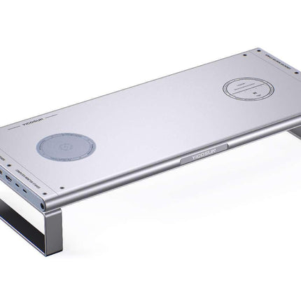 N1 Pro Aluminum Monitor Stand with 6-in-1 USB-C Docking Station & 15W Wireless Charging