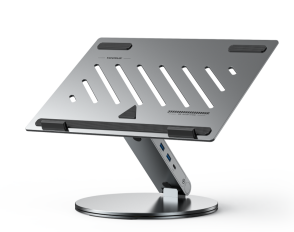 B4 Pro 360° Rotating Adjustable Aluminum Laptop Stand with 6-in-1 USB-C Dock