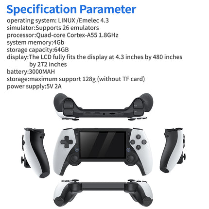 M25 Retro Handheld Gaming Console 64GB – 4.3" HD Display with 26 Emulators,64gb
