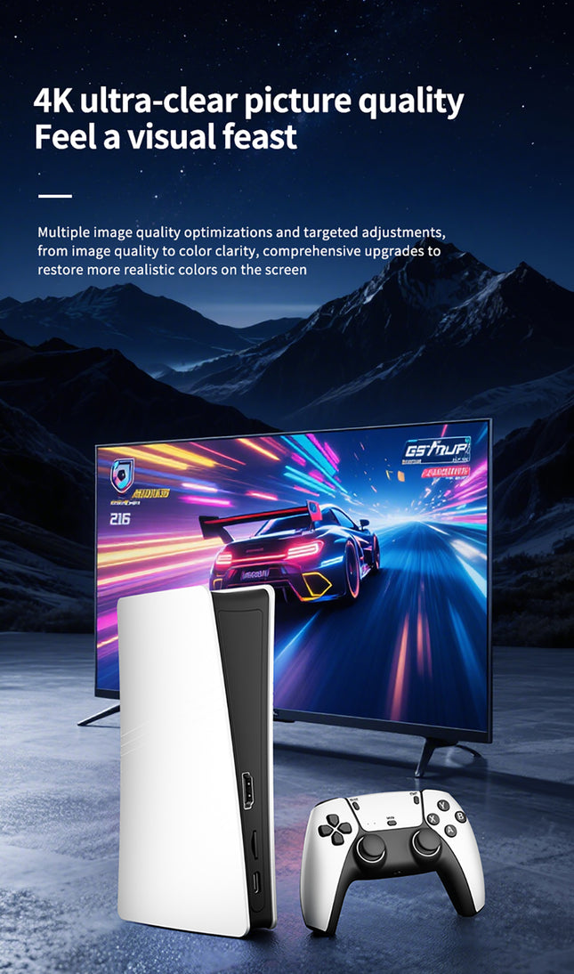 Q10SE 4K Retro TV Game Console with Dual Wireless Controllers – 50+ Emulators