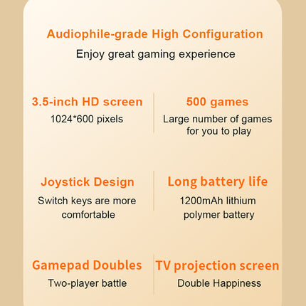 Q21 Retro Handheld Game Console with Dual Controller Support – 500 Built-in Games