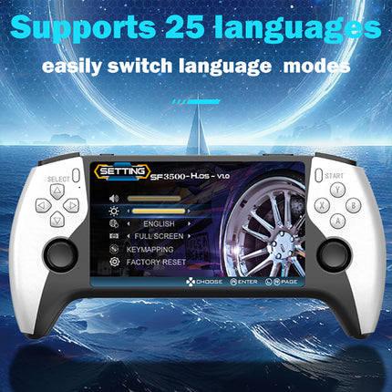 SF3500 5-Inch IPS Handheld Retro Gaming Console – 3000mAh Battery, HDMI Output, Dual Joystick.64gb