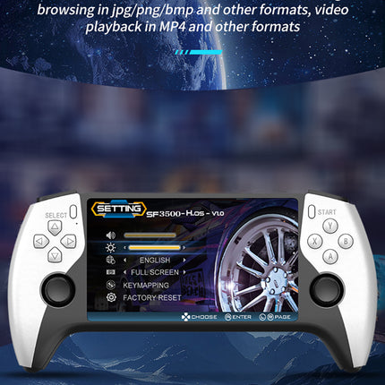 SF3500 5-Inch IPS Handheld Retro Gaming Console – 3000mAh Battery, HDMI Output, Dual Joystick.64gb