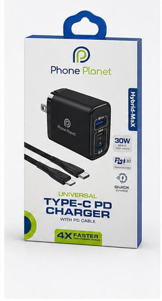 Phone Planet 30W PD Fast Charger with Type-C Cable