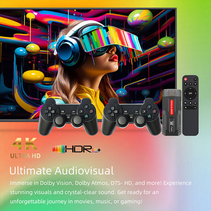X3 Plus 8K Retro Game TV Stick with 2 Wireless Controllers – 36,000+ Games