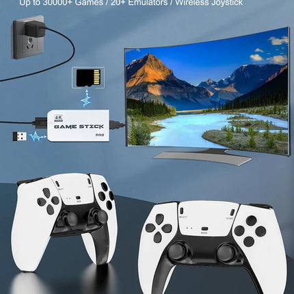 M15 Plus Retro Game Console 4K HDMI Game Stick with 2 Wireless Controllers – 30,000+ Games 8gb
