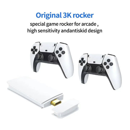 M15 Plus Retro Game Console 4K HDMI Game Stick with 2 Wireless Controllers – 30,000+ Games 8gb