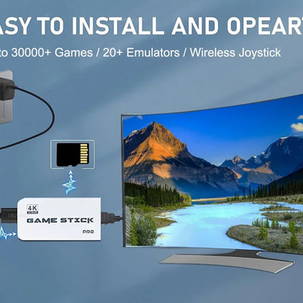 M15 Plus Retro Game Console 4K HDMI Game Stick with 2 Wireless Controllers – 30,000+ Games 8gb